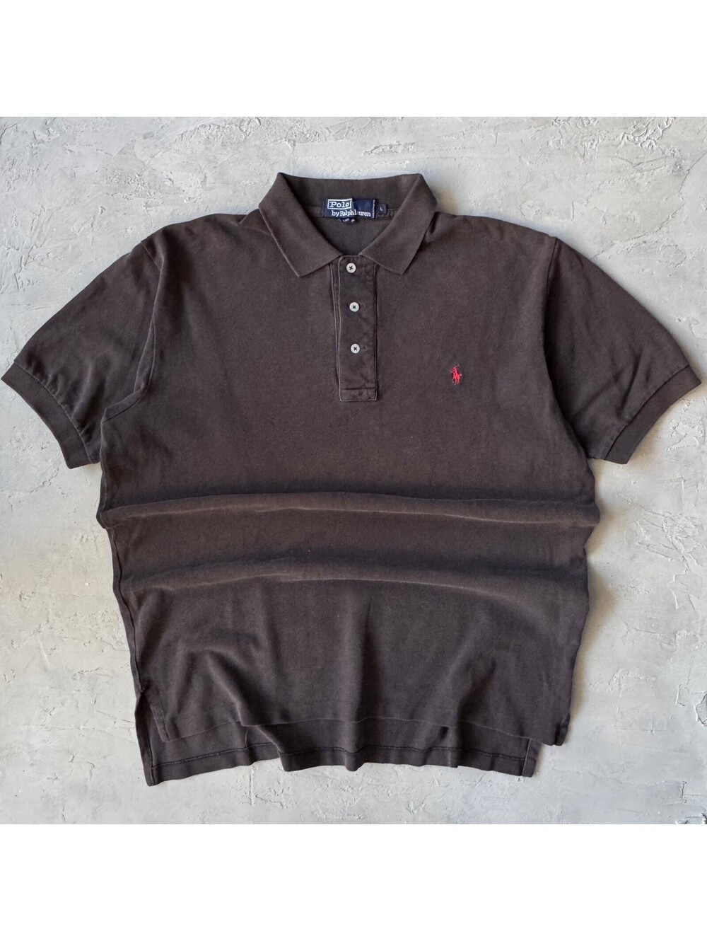 Vintage 90s Polo Ralph Lauren Faded Black Pony Polo Shirt Men's Size L